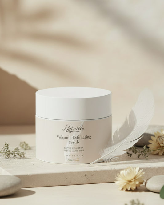 Volcanic Exfoliating Scrub with Feather